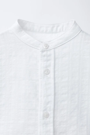 Фактурная рубашка с воротником-стойкой- Заказать в России