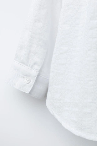 Фактурная рубашка с воротником-стойкой- Заказать в России