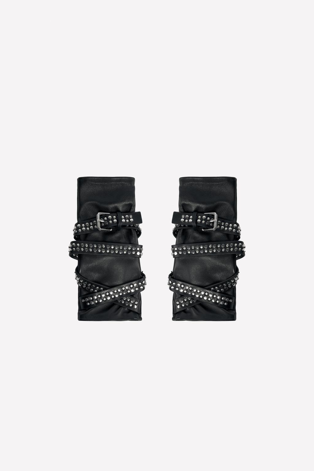 Кожаные рукавицы с пряжкой и заклепками ludovic de saint sernin x zara