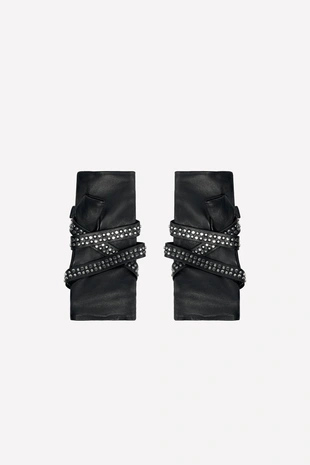 Кожаные рукавицы с пряжкой и заклепками LUDOVIC DE SAINT SERNIN X ZARA- Заказать в России