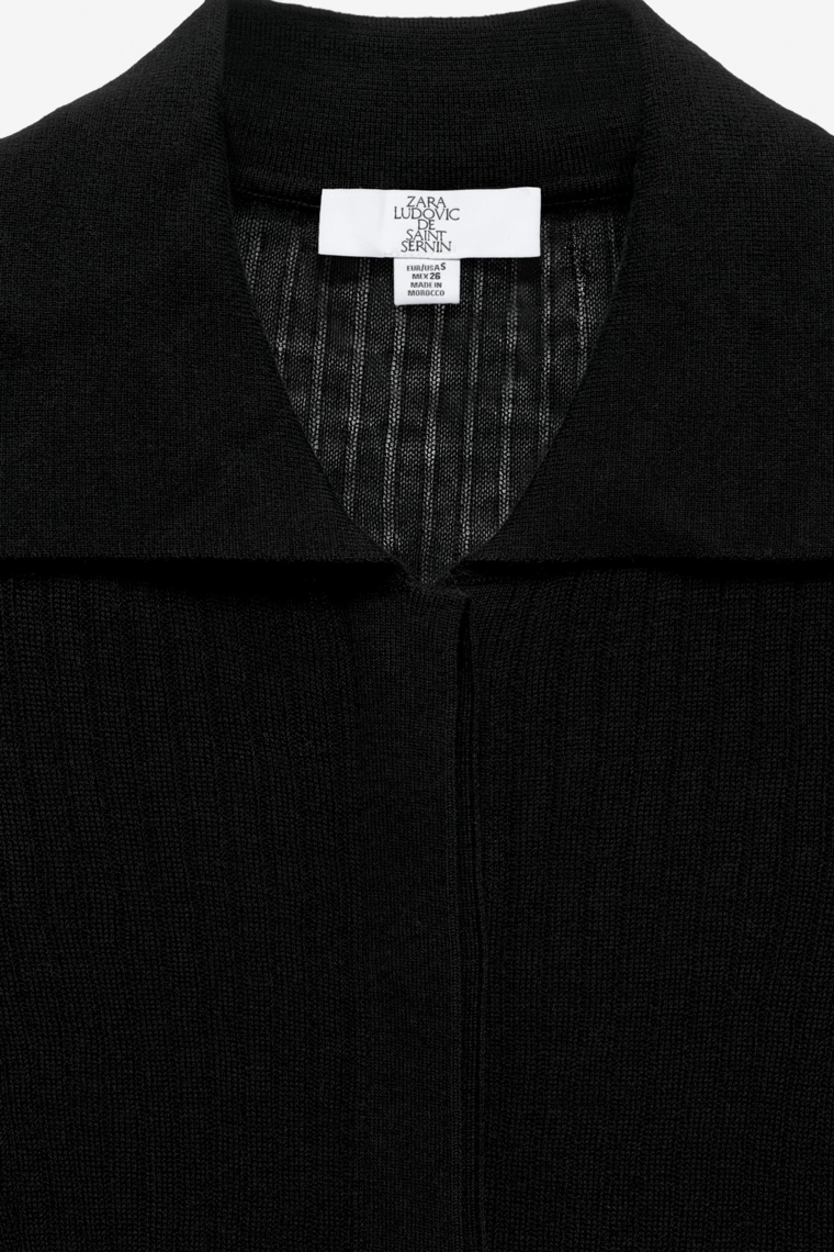 Платье из шерсти и шелка с вязаной текстурой ludovic de saint sernin x zara