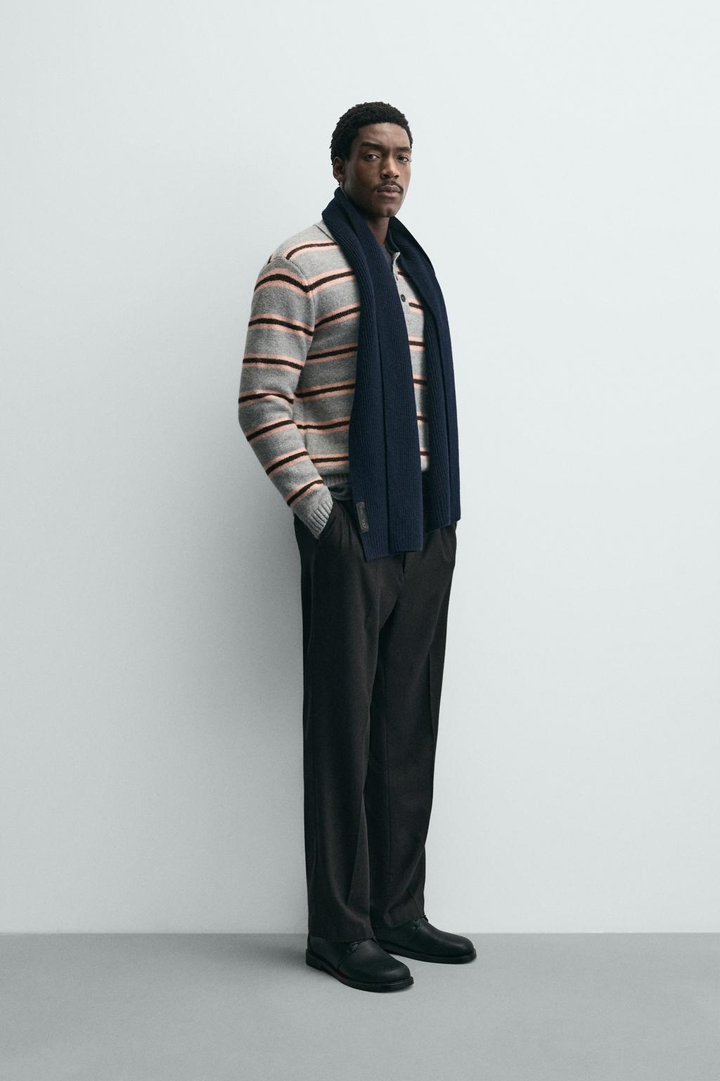 ТРИКОТАЖНОЕ ЖАККАРДОВОЕ ПОЛО В ПОЛОСКУ