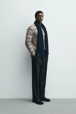 Трикотажное жаккардовое поло в полоску- Заказать в России