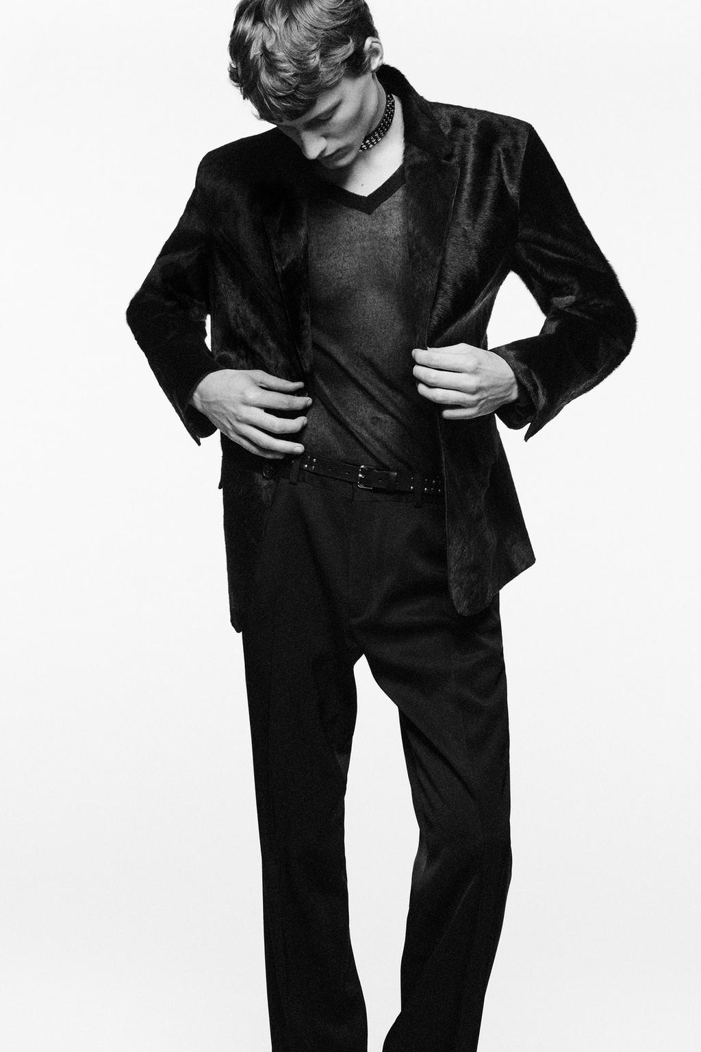 Шерстяной кожаный блейзер ludovic de saint sernin x zara