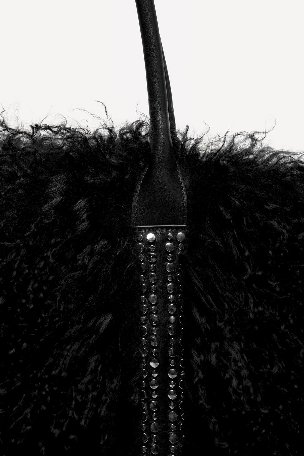 Сумка-шоппер из кожи и овечьей шерсти ludovic de saint sernin x zara