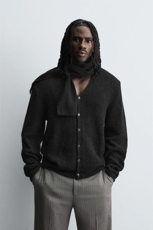 Блестящий текстурный кардиган- Заказать в России