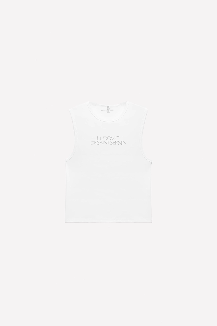 Топ-майка с логотипом из страз ludovic de saint sernin x zara
