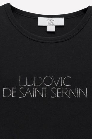 Футболка с логотипом из страз LUDOVIC DE SAINT SERNIN X ZARA