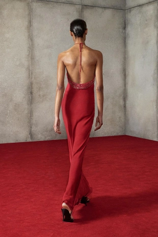 Red | 1758/217/600 - Zara Платье из атласа с заклепками LUDOVIC DE SAINT SERNIN X ZARA