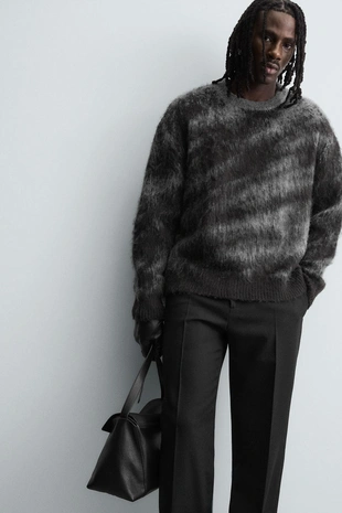 Жаккардовый свитер с начесом- Заказать в России