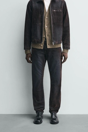 Джинсы RELAXED FIT с флокированием под бархат- Заказать в России