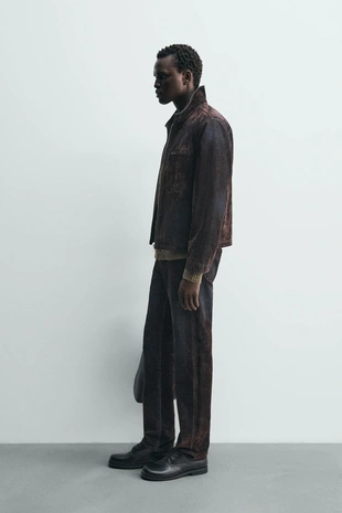 Джинсы RELAXED FIT с флокированием под бархат- Заказать в России