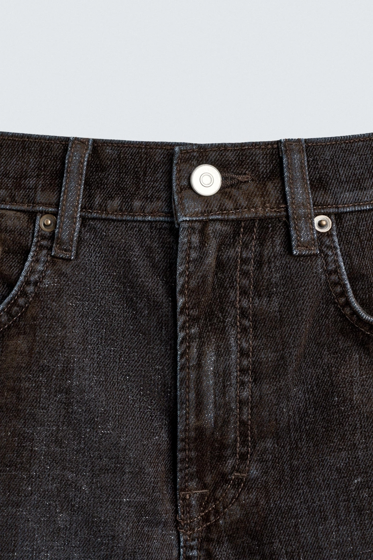 Джинсы из вельвета с завышенной посадкой и свободным кроем