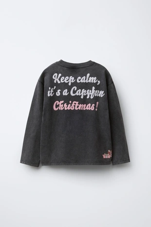 Футболка с эффектом потертости и принтом «капибара CAPYFUN ©»- Заказать в России