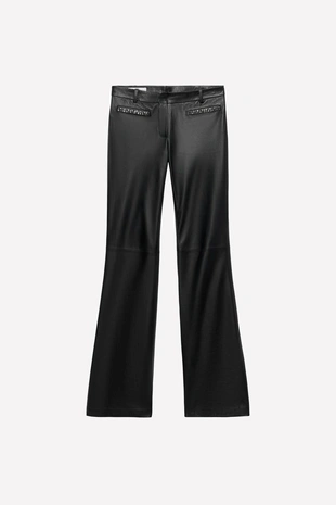 Купить Zara Кожаные брюки с широкими штанинами и заклепками LUDOVIC DE SAINT SERNIN X ZARA