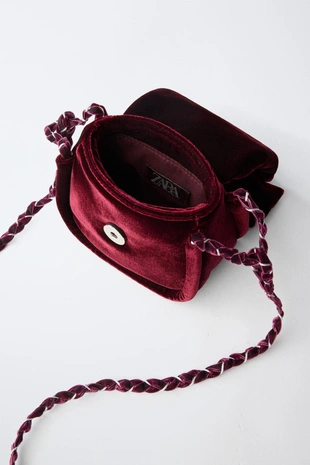 Бархатная сумка с бантом- Заказать в России