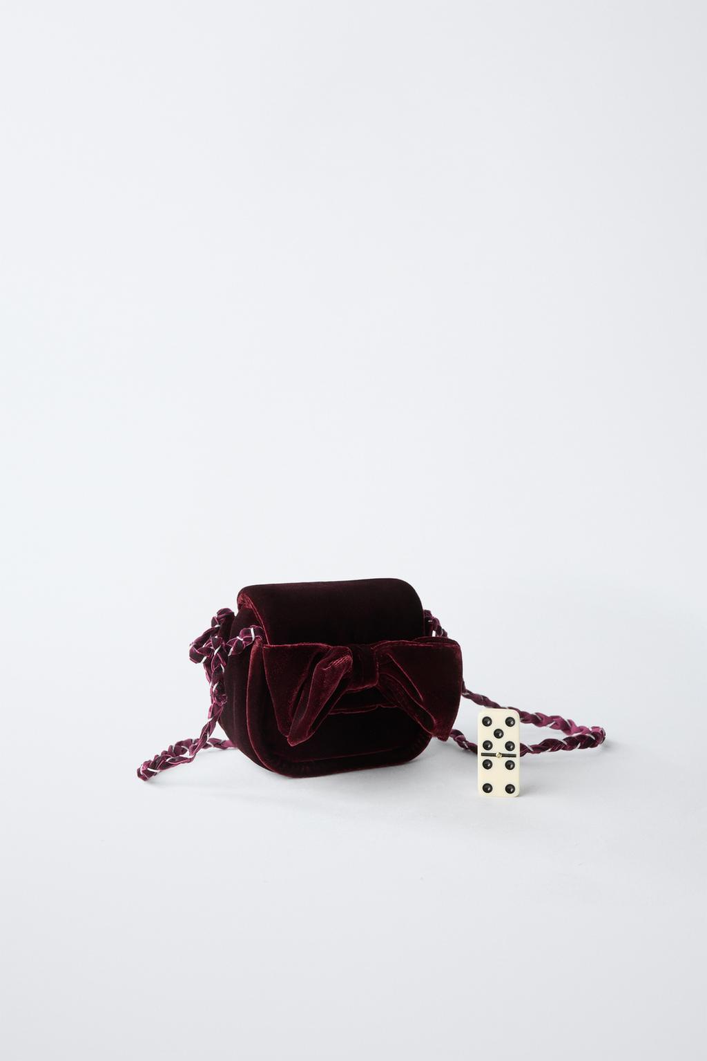 БАРХАТНАЯ СУМКА С БАНТОМ