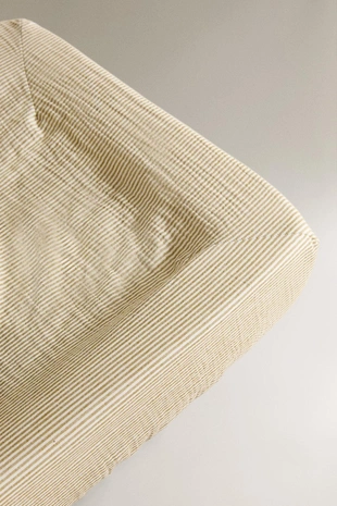 Чехол на матрас для пеленального столика из муслина в полоску- Заказать в России