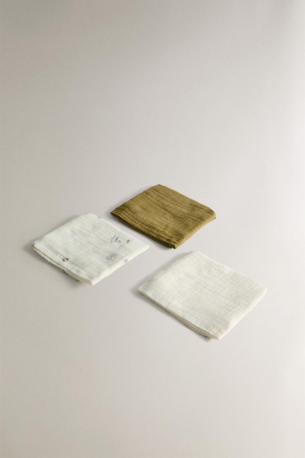 Детские муслиновые салфетки (набор из 3)