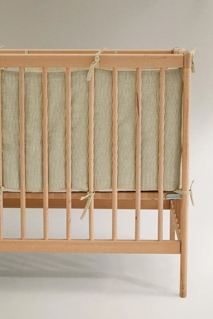 Чехол для борта кроватки из муслина в полоску- Заказать в России