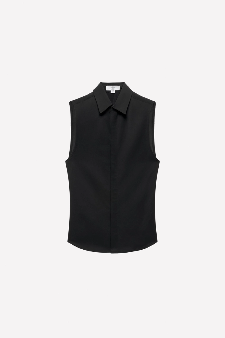 Рубашка с контрастной полупрозрачной спинкой ludovic de saint sernin x zara