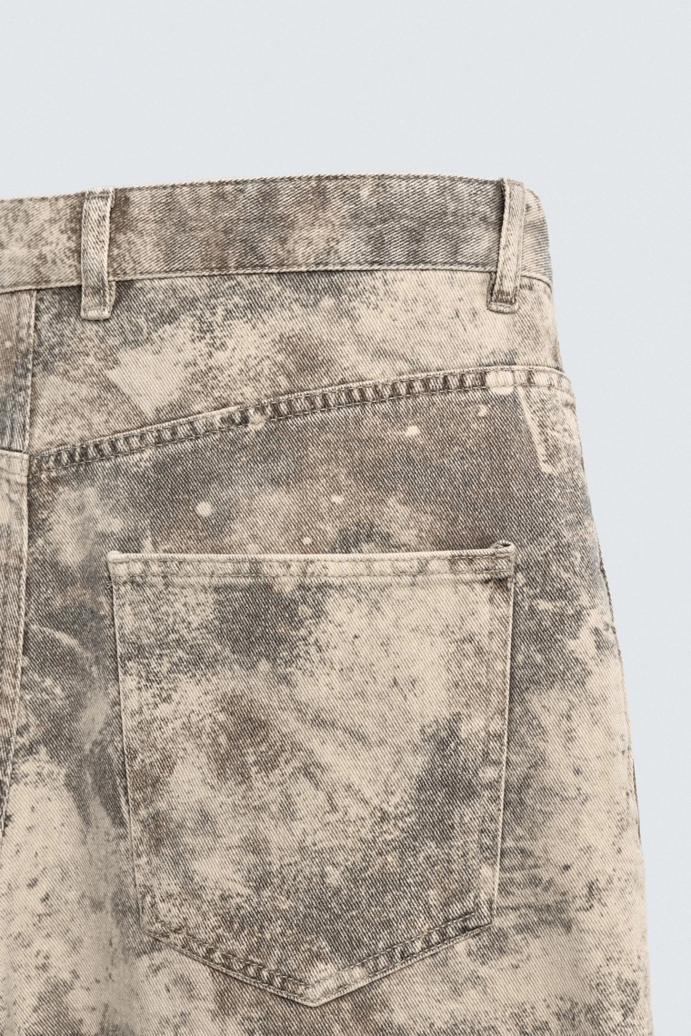 Брюки свободного кроя с абстрактным принтом