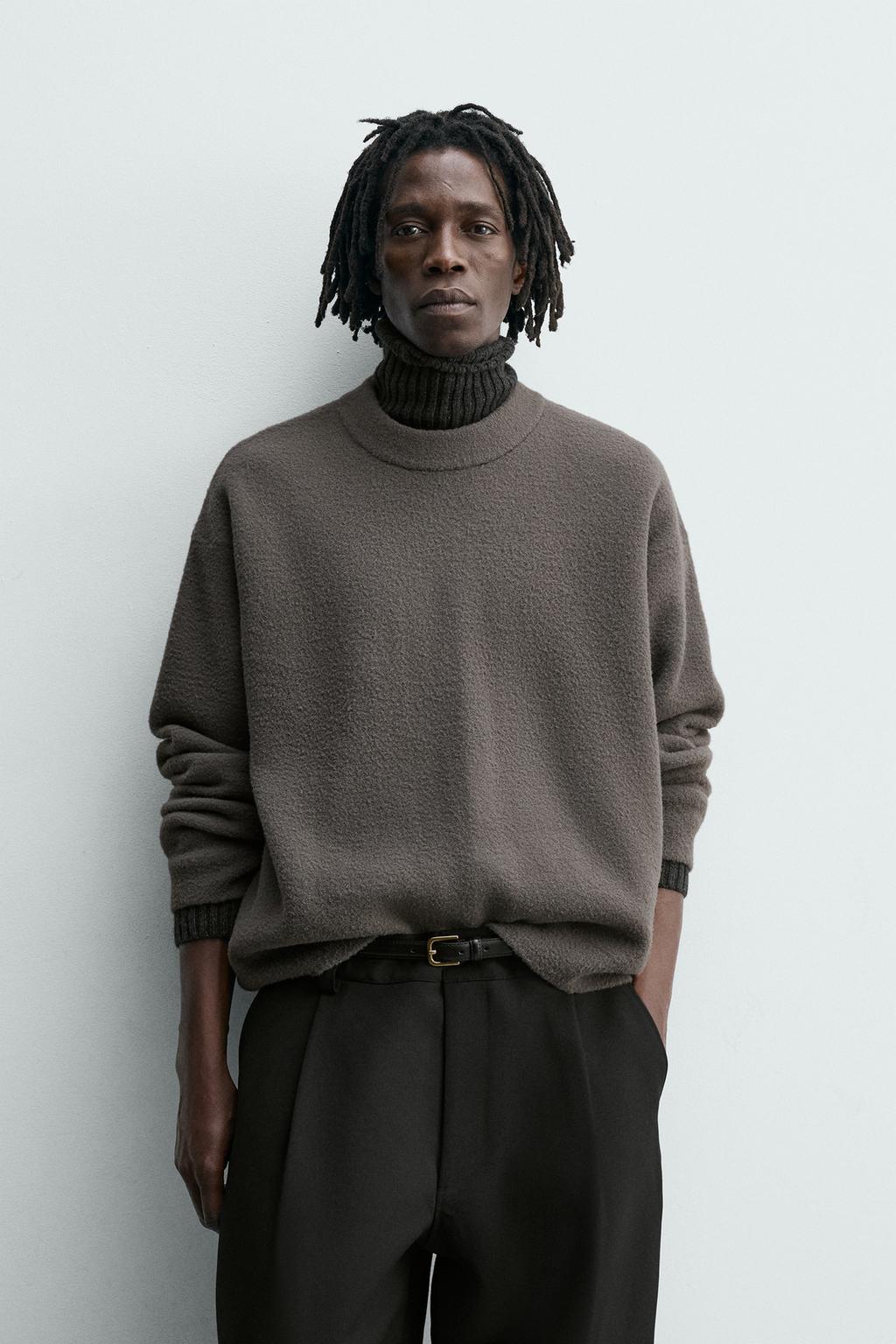 СВИТЕР СВОБОДНОГО КРОЯ ИЗ РЕЛЬЕФНОЙ ТКАНИ