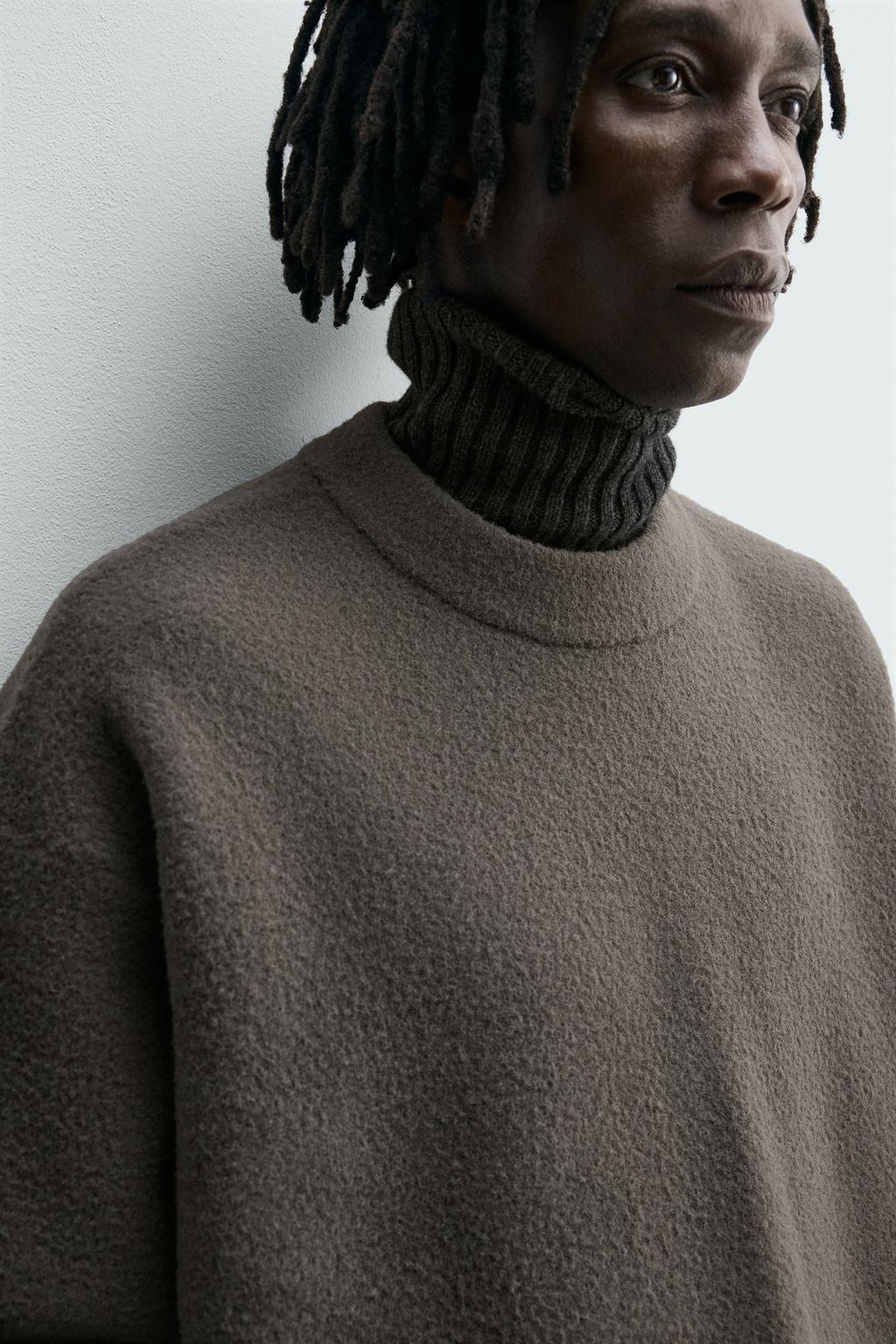 СВИТЕР СВОБОДНОГО КРОЯ ИЗ РЕЛЬЕФНОЙ ТКАНИ