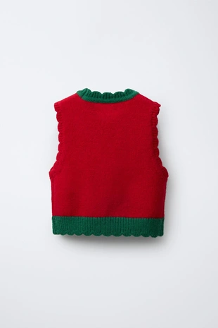 Вязаный жилет с аппликациями кроше- Заказать в России