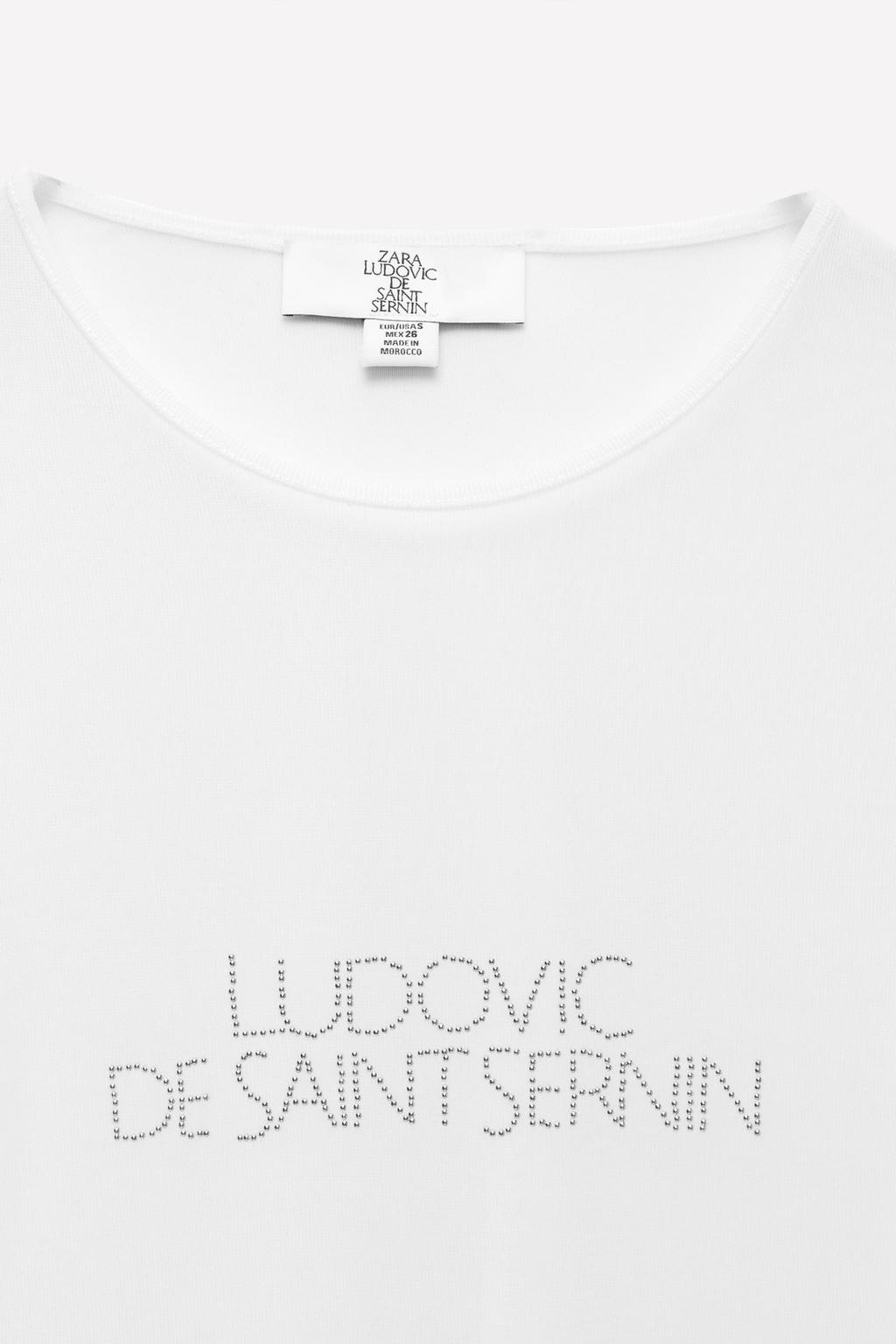 Сияющая футболка с текстом ludovic de saint sernin x zara