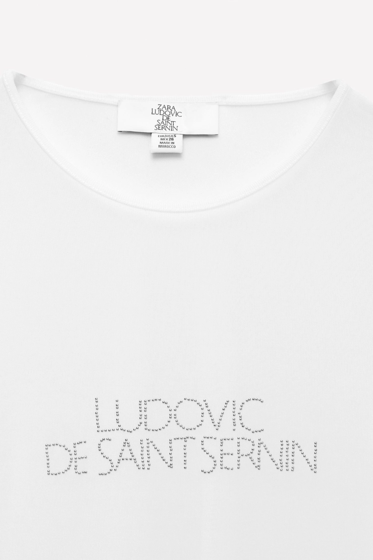 Футболка с блестящим текстом ludovic de saint sernin x zara