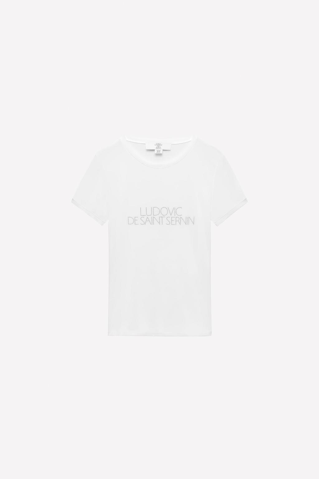 Футболка с блестящим текстом ludovic de saint sernin x zara