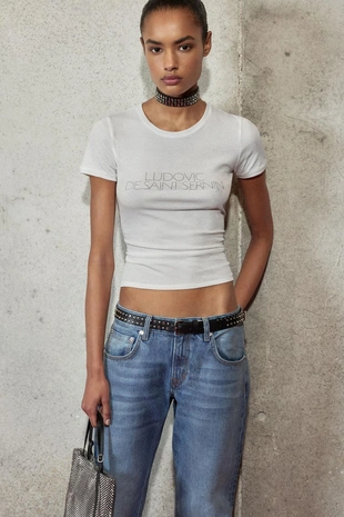 Футболка с блестящим текстом LUDOVIC DE SAINT SERNIN X ZARA- Заказать в России