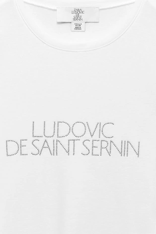 Футболка с блестящим текстом LUDOVIC DE SAINT SERNIN X ZARA- Заказать в России