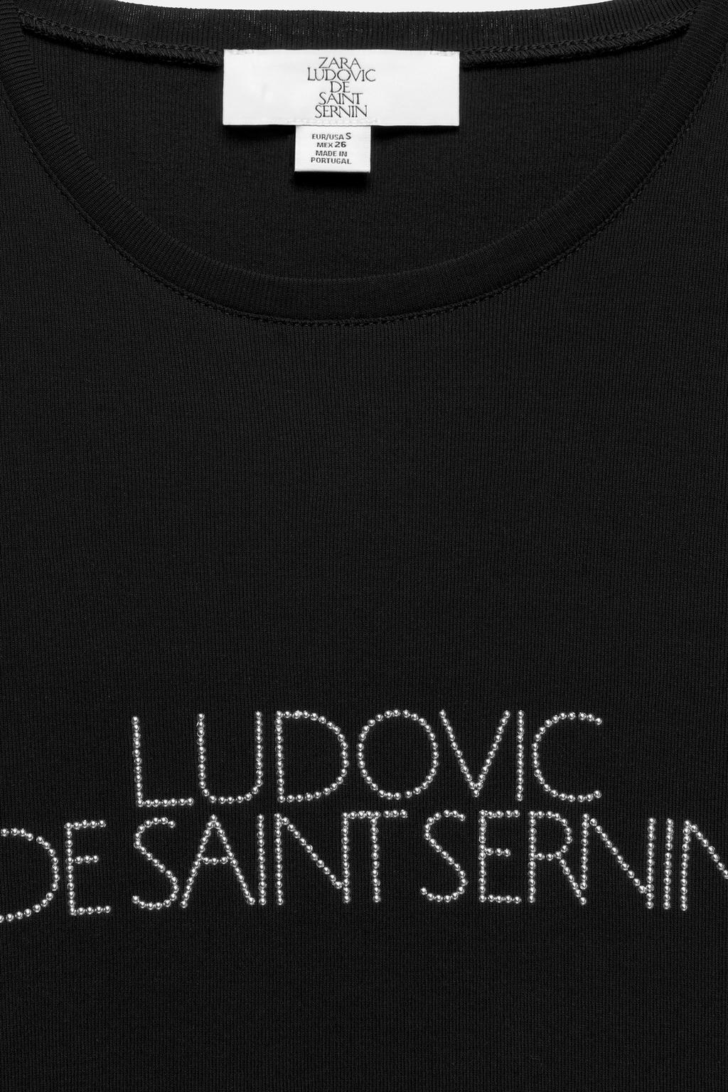 Футболка с блестящим текстом ludovic de saint sernin x zara