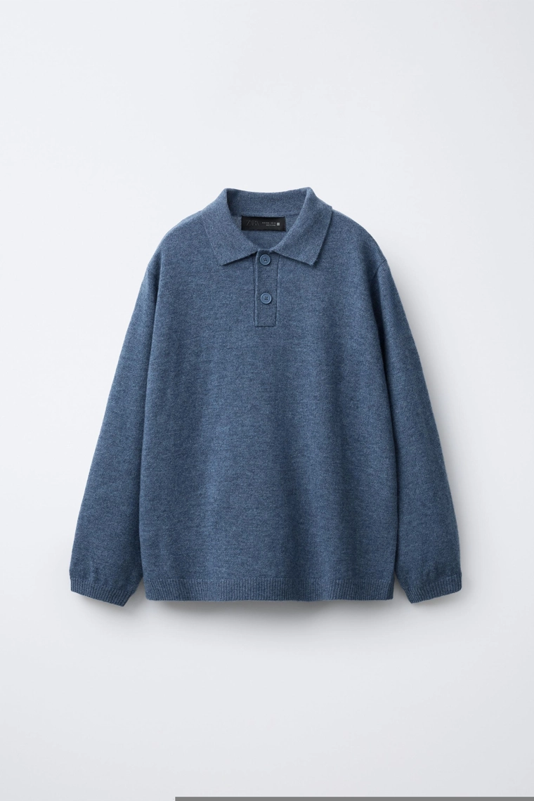 Поло из вязаной шерсти