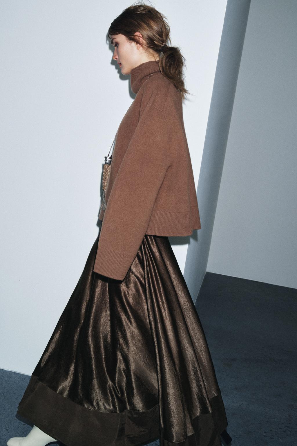 АТЛАСНАЯ ЮБКА МИДИ ZW COLLECTION LIMITED EDITION