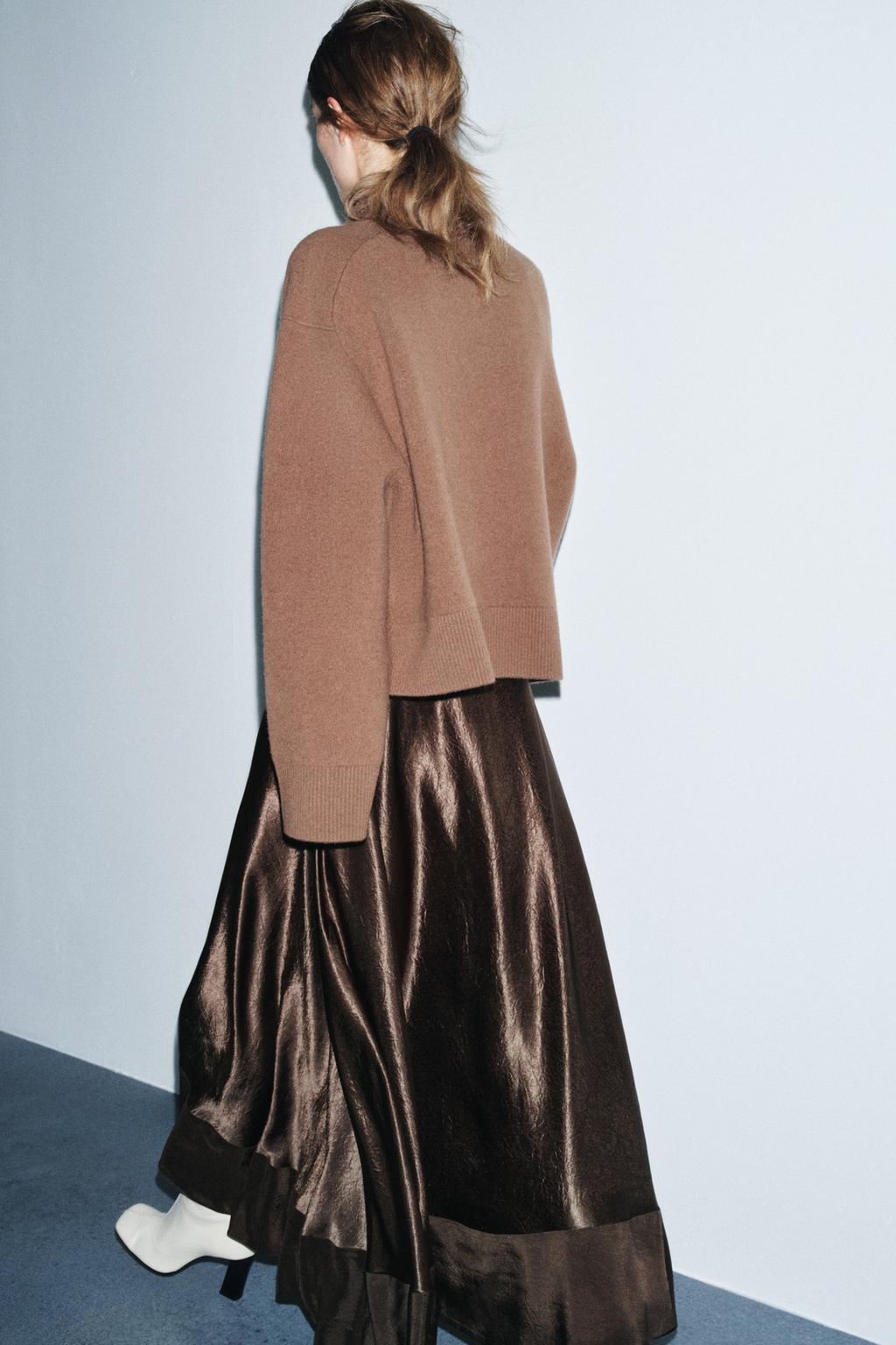 АТЛАСНАЯ ЮБКА МИДИ ZW COLLECTION LIMITED EDITION