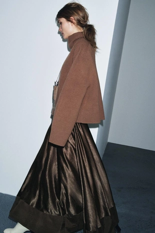 Атласная юбка миди ZW COLLECTION LIMITED EDITION- Заказать в России