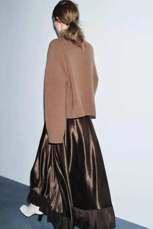 Атласная юбка миди ZW COLLECTION LIMITED EDITION- Заказать в России