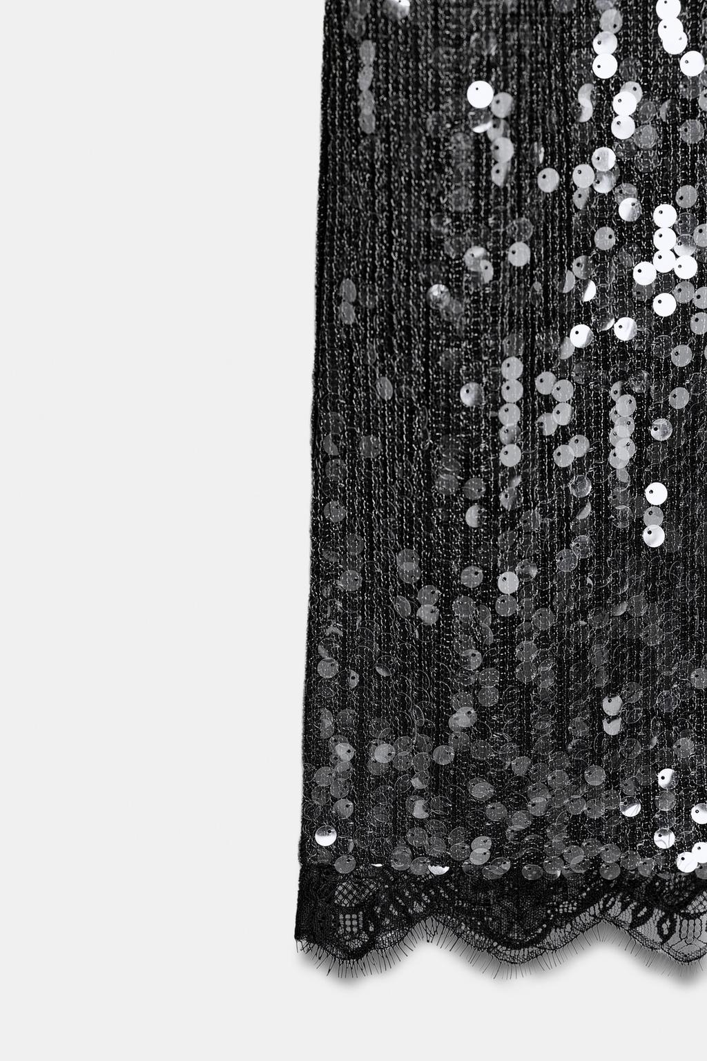 ЮБКА С ПАЙЕТКАМИ И КРУЖЕВОМ — ZW COLLECTION