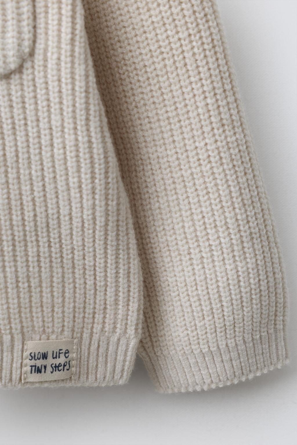 СВИТЕР ВЯЗАНЫЙ ЖЕМЧУЖНЫЙ КАРМАН