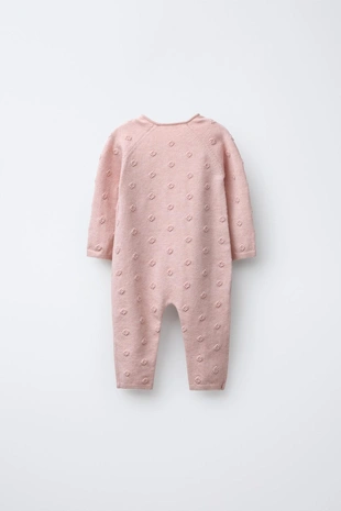 Длинный вязаный комбинезон с вышитыми цветами- Заказать в России