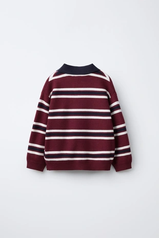 Трикотажное поло в полоску с вышивкой- Заказать в России