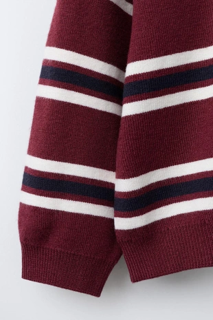 Трикотажное поло в полоску с вышивкой- Заказать в России