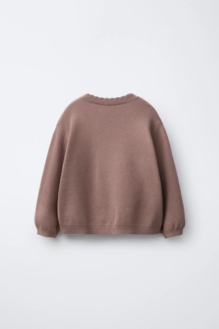 Вязаный свитер с вышитыми цветами- Заказать в России