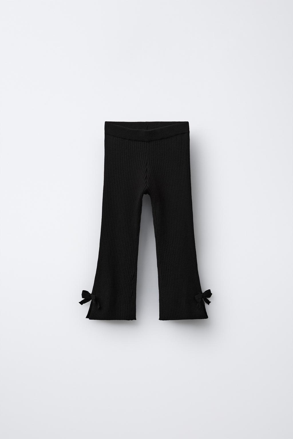 РАСКЛЕШЕННЫЕ ТРИКОТАЖНЫЕ ЛЕГИНСЫ С БАНТИКАМИ