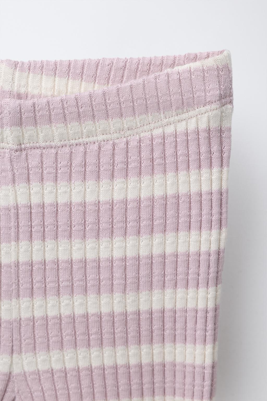 КОМПЛЕКТ ИЗ ФУТБОЛКИ И РАСКЛЕШЕННЫХ ЛЕГИНСОВ В РУБЧИК В ПОЛОСКУ