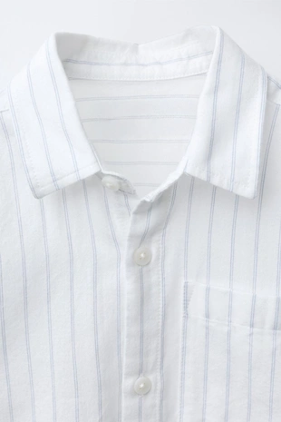 White | 6048/562/250 - Zara Теплая рубашка в полоску