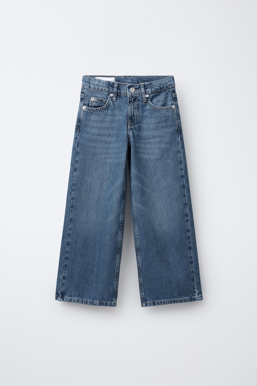 ДЖИНСЫ WIDE LEG С НАШИВКАМИ И АНИМАЛИСТИЧЕСКИМ ПРИНТОМ